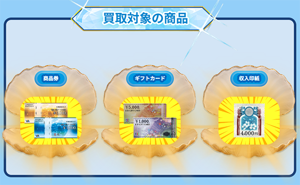 オーシャンチケット 先払い買取サービスの取扱商品