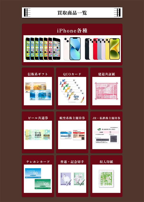マエストロ 先払い買取サービスの取扱商品
