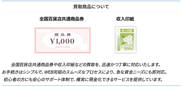 ネクスト先払い買取の取扱商品