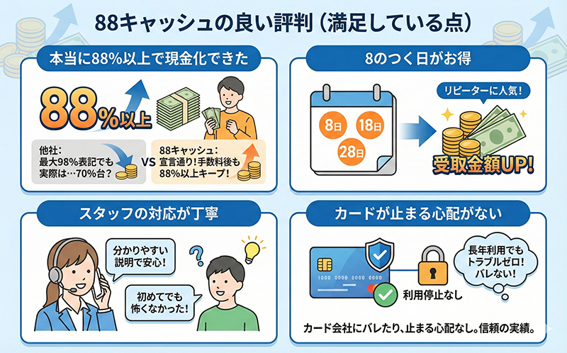 88キャッシュの良い評判・口コミ