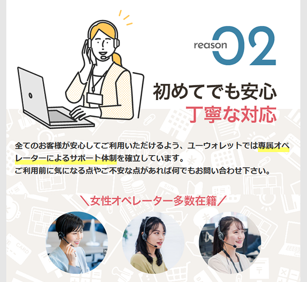 ユーウォレットは初めてでも安心、丁寧な対応