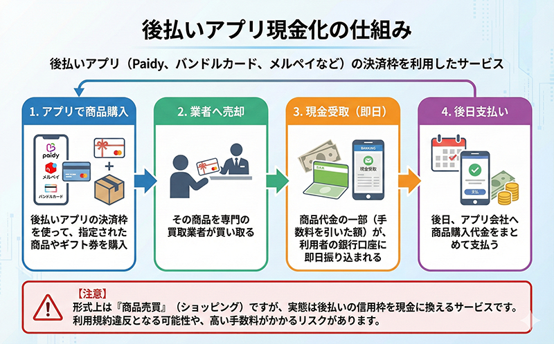後払いアプリ現金化の仕組み