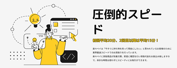 楽々ペイは圧倒的スピード、安全かつスピーディー