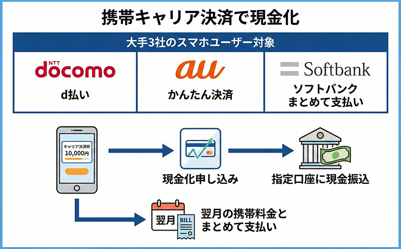 携帯キャリア決済で現金化