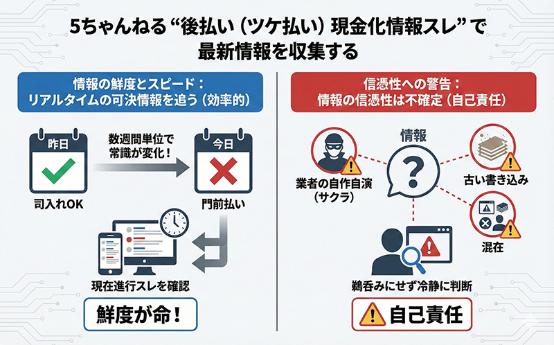 5ちゃんねる "後払い(ツケ払い)現金化情報スレ"で最新情報を収集する