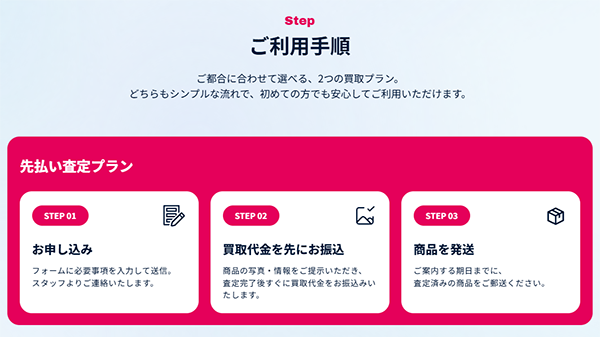 Early Ticket（アーリーチケット）先払い査定プラン（先払い買取）のご利用手順