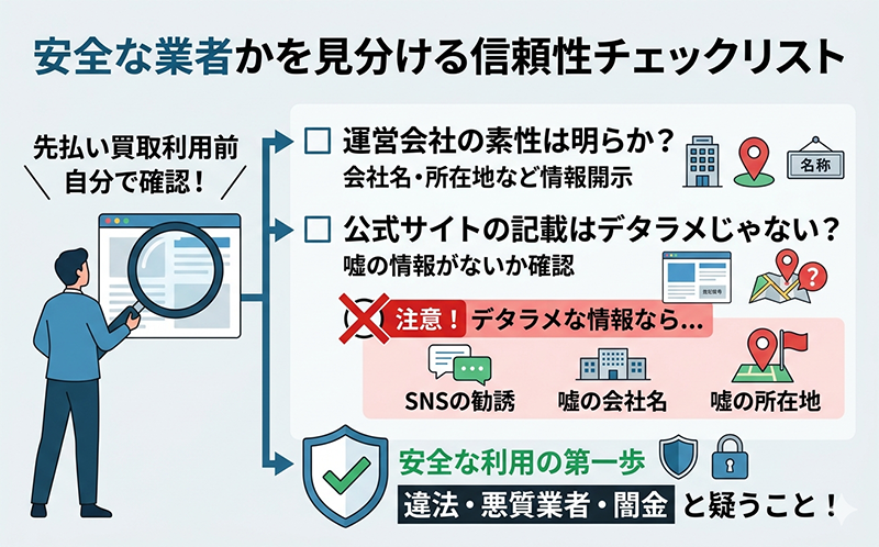 安全な業者かを見分ける信頼性チェックリスト