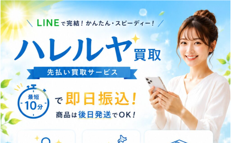 ハレルヤ買取の先払い買取で即日現金化！最新5ch口コミ評判と業者情報を徹底解説！