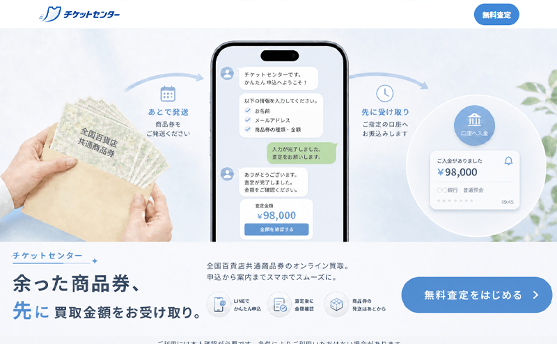 チケットセンターの先払い買取で即日現金化！最新5ch口コミ評判と業者情報を徹底解説！